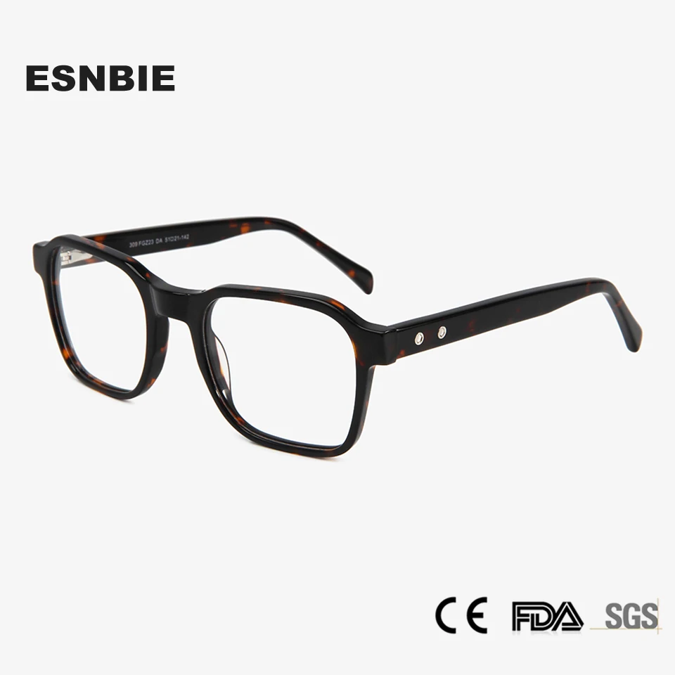 

New Design Rectangle Frame Glasses Optical For Men Square Myopia Prescription Eyewear Acetate Rivet Monturas De Lentes Mujer