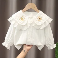 Spring fall newborn Girl Baby Clothes 1 year Birthday Princess Embroidered Shirt tops for Girl Baby clothing Shirts blouse coats 2