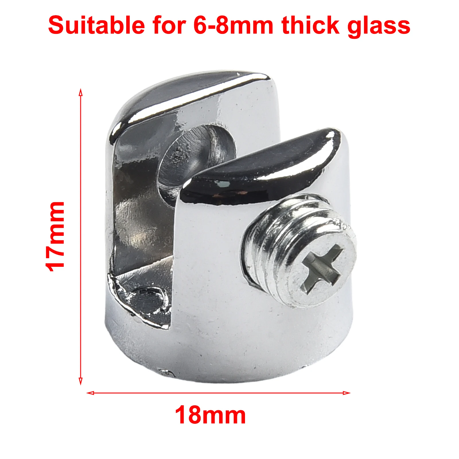 10Pcs 6mm to 8mm Glass Shelf Clamp Holder Brackets Clip Chrome Bathroom Mirror Tight Clips Door Hardware Parts