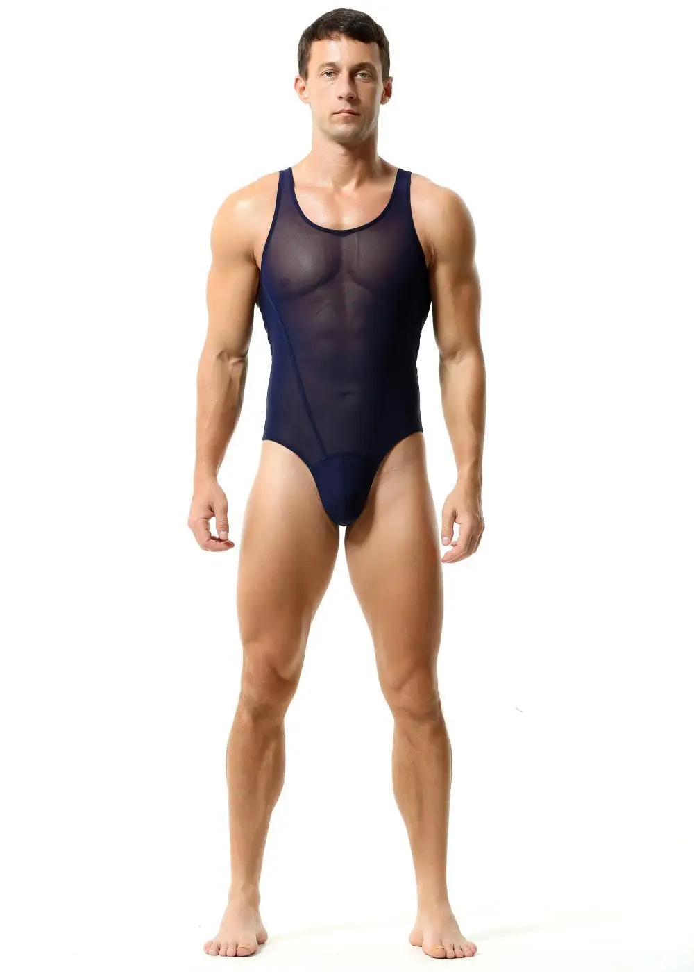 Description Picture 4 of itemTAUWELL Fashion Fitness Bodysuit Men Underwear Sexy Mesh Breathable Undershirts Singlet Men's Shapewear