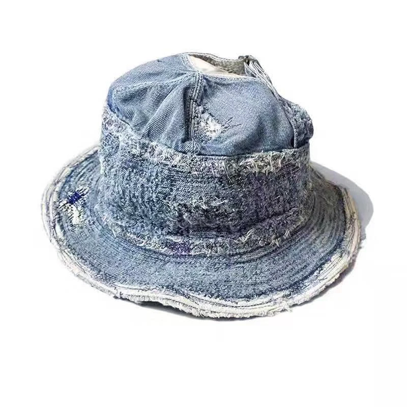 fashionable-outdoor-sun-cap-hat-kapital-bucket-hats-denim-fisherman-hat