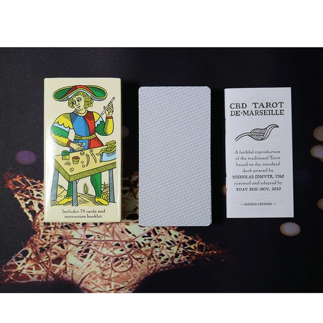Duże karty tarota Tarot De Marseille tar ot karty z przewodnikiem book