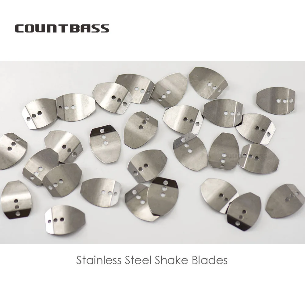 COUNTBASS Chatter Blades Stainless Steel Shakee Jig Dancer Blades Fishing Lures Parts 50pcs