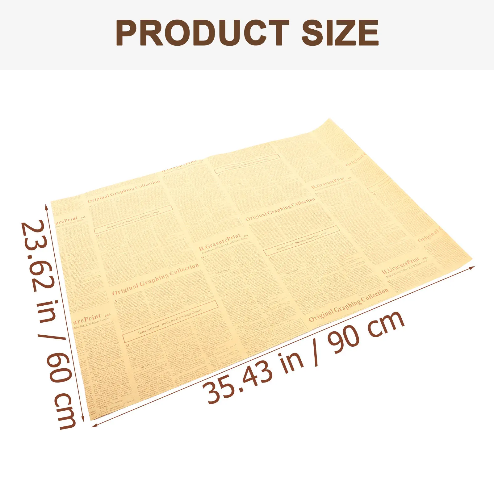 20Pcs 두꺼운 빈티지 영어 신문 포장지 크래프트 브라운 선물 포장 시트 꽃 포장 DIY 공예 생일