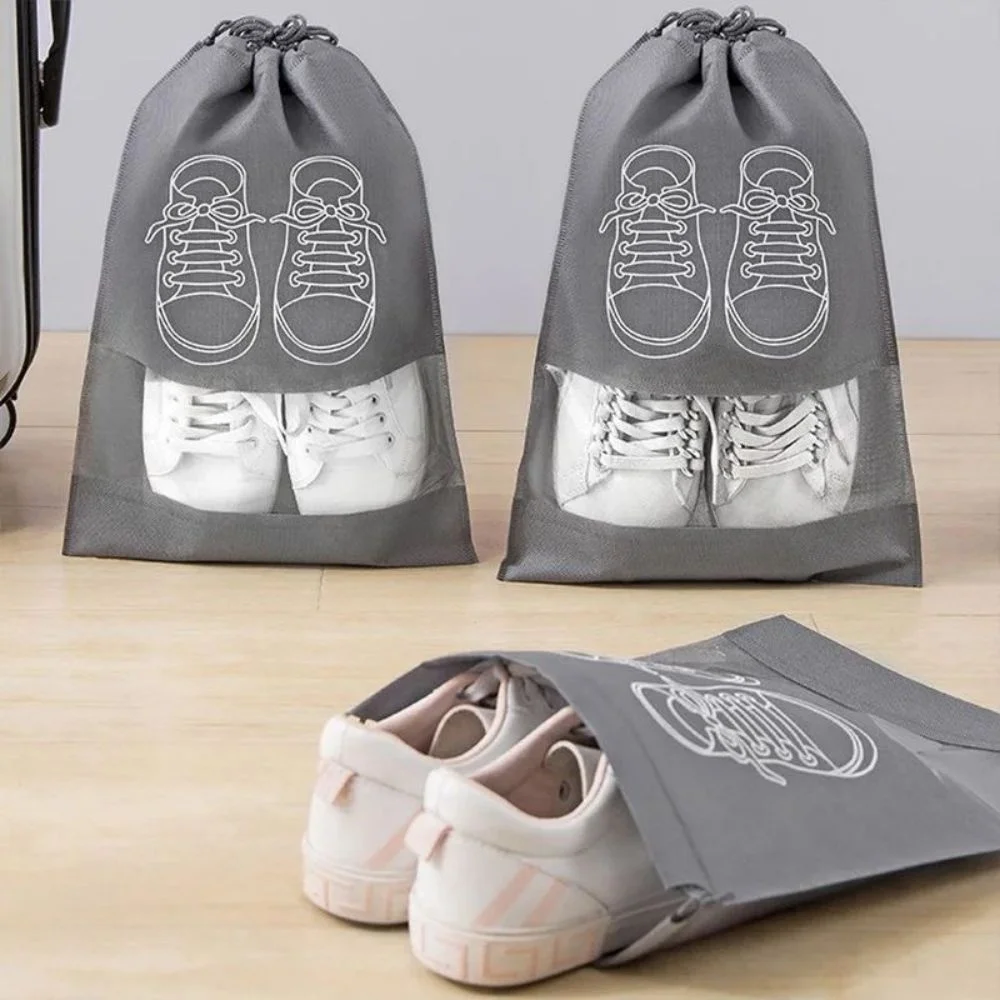 5PCS Bags Large Thickened Non-Woven Fabric Bag Dust-Proof Drawstring Shoe Travel Bag For Packing/Home 5