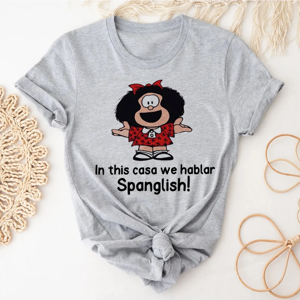

Футболка Mafalda женская в стиле Харадзюку, с графическим принтом