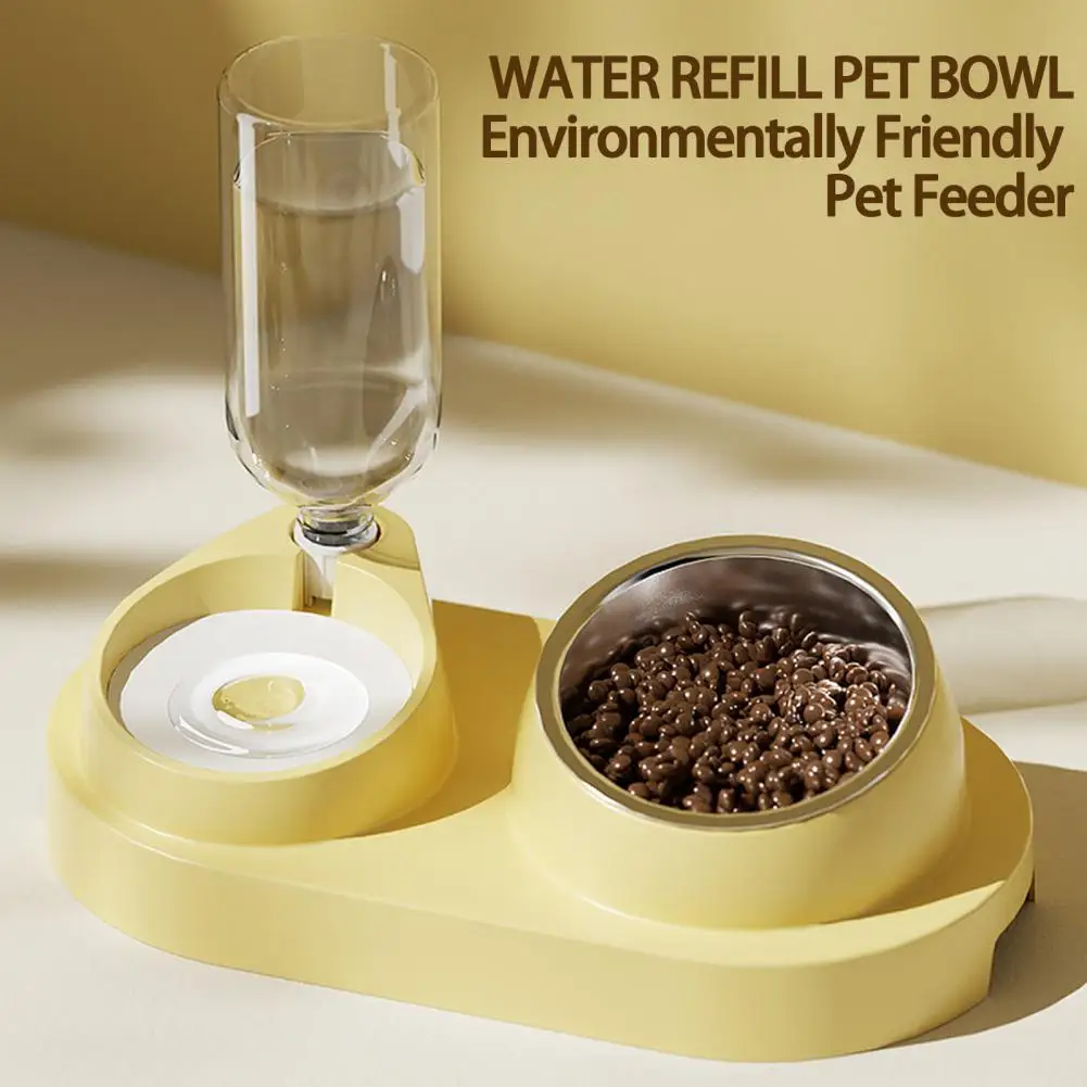 Title 7, Pet Feeder 2-in-1 Pet Feeding Bowl Dog Cat Auto...