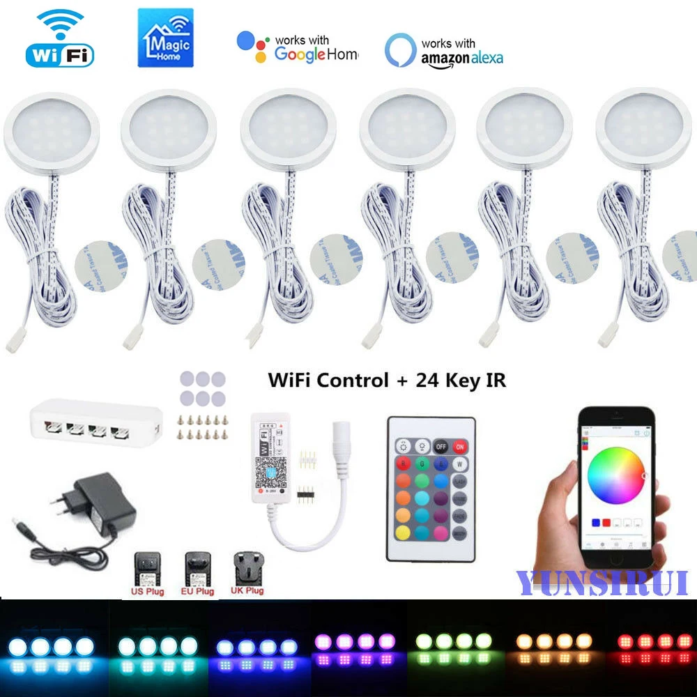 Wifi Magic Home App + 24key Remote Control Rgb Led Under Light Dimmer Kitchen Counter