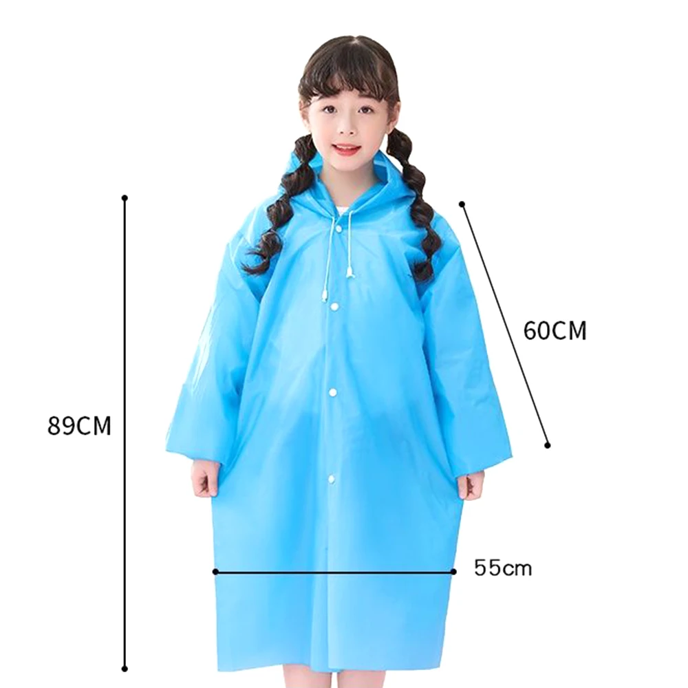 Solid Color Kids Raincoat Outdoor Waterproof Children Rain Poncho EVA Hoodie Rainwear Student Rain Coat Folding Kids Coat