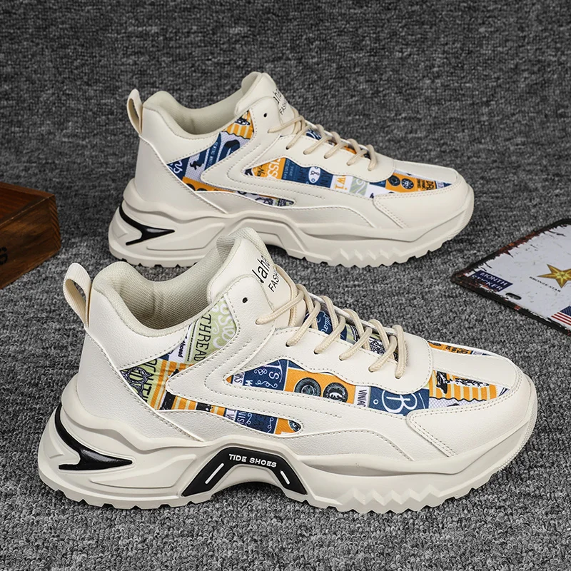 Men's Casual Sneakers, High-Top Height-Increasing Shoes, Suitable for Everyday Wear in All Seasons and Outdoor Activities, Minimalist Style, Lightweight Construction, Energetic Lifestyle