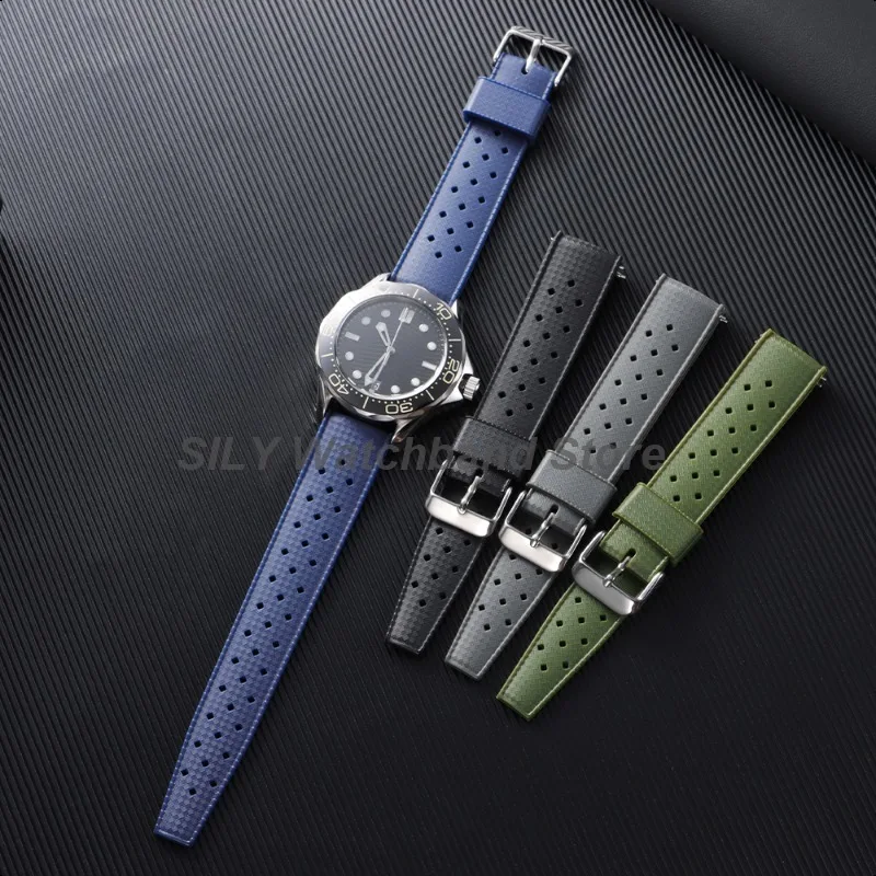 Waterproof Breathable Silicone Sport Watch Band with Quick Release