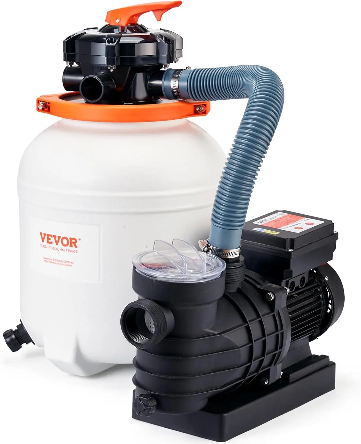 3000GPH Sand Filter Pump for Above Ground 12" Sand Filter with 1/2 HP Pool Pump Digital Programmer Timer
