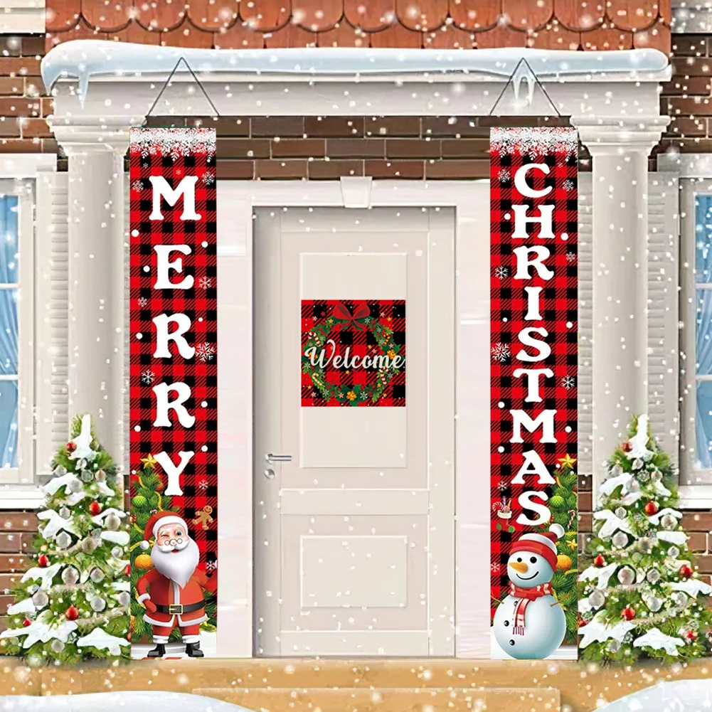 

Рождественский баннер с надписью "Merry Christmas", подвеска для двери, крыльца, внутреннего двора, строительный Декор