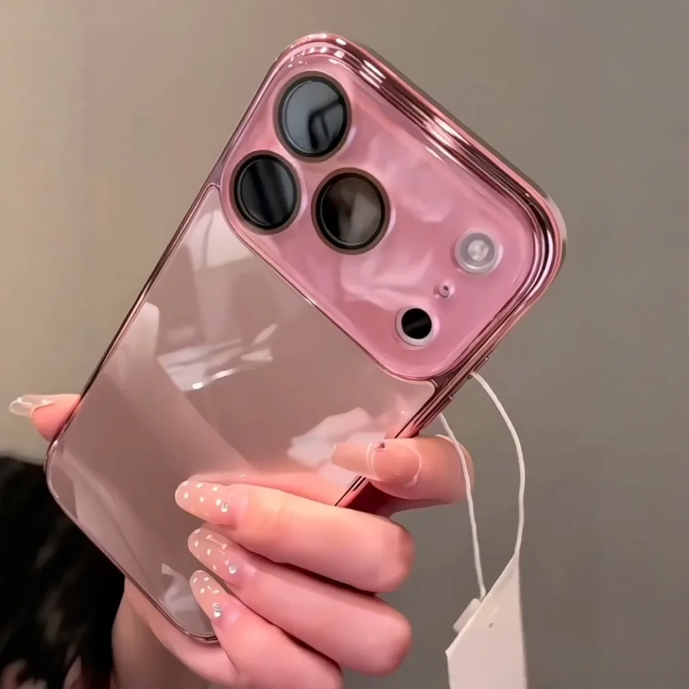 Luxury Plating Shockproof Phone Case with Tempered Glass Camera Protection