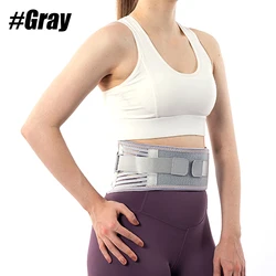 Adjustable Breathable Lumbar Support Belt with Stabilizing Steel Stays - M (Gray - 1PCS)