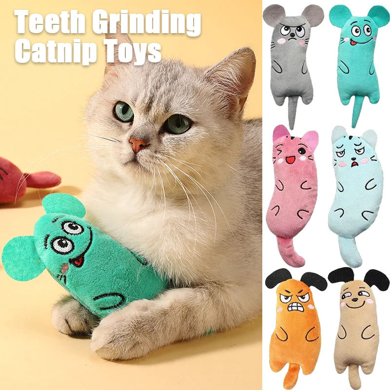 Teeth Grinding Catnip Toys Mouse Toy Chewing Claws Thumb Bite Cat Mint Interactive Plush Cat Toy