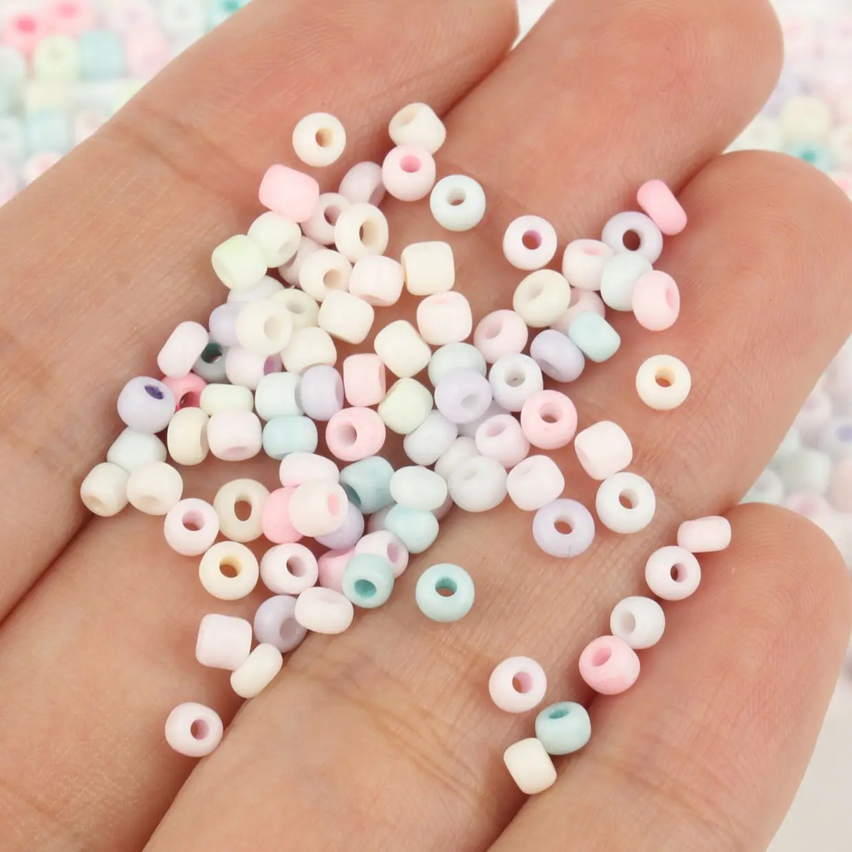 Pastel Blue Matte Glass Seed Beads (3mm)