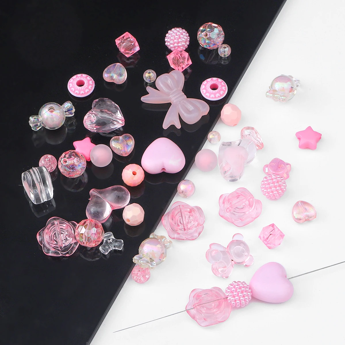 30 g Acrylperlen im Barockstil, bunt, gemischt, lose Perlen für DIY-Schmuckherstellung, Armband, Telefonkette, Zubehör – Detail 6