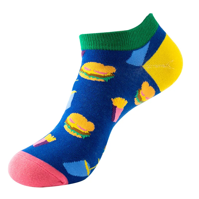 Men's Novelty High-Quality Geometric Fruit and Sushi Patterned Fashion Socks