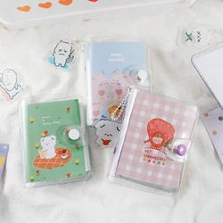 Mini livre à main Transparent créatif mignon à feuilles mobiles, carnet Portable pour étudiant, classeur à 3 anneaux, Kawaii, papeterie fournitures scolaires 