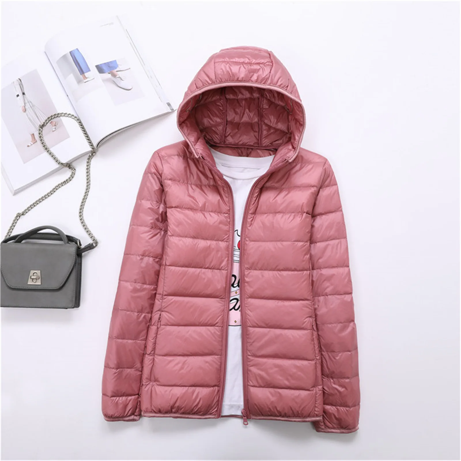 

New Japanese and Korean Style Winter Coats Women Light Down Jacket Women Hooded Large Size Jackets for Women