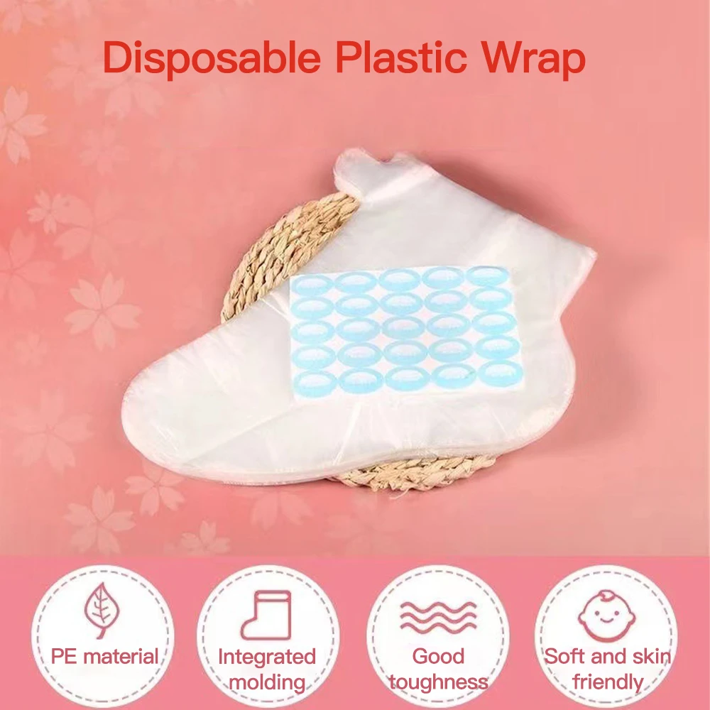 100Pcs Transprent Disposable Hand Foot Bags Detox SPA Covers Pedicure Prevent Infection Remove Chapped Feet Gloves Hand Care