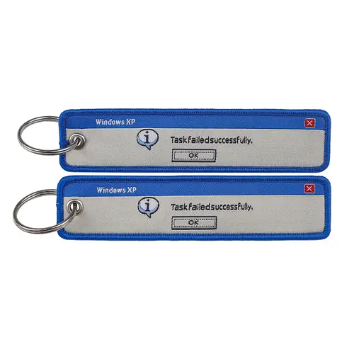 1pcs Computer Pop-up Window Quotes Embroidered Keys Tag Keychains For Motorcycles Backpack Fashion Key Ring Accessories Gifts - Image 17