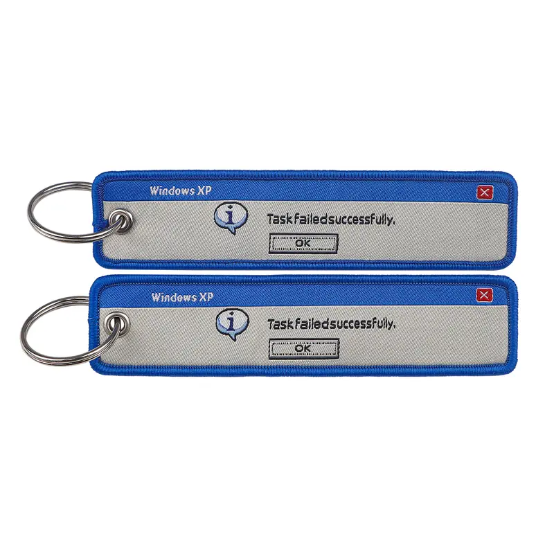 1pcs Computer Pop-up Window Quotes Embroidered Keys Tag Keychains For Motorcycles Backpack Fashion Key Ring Accessories Gifts - Image 17