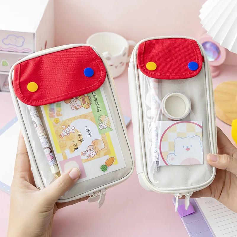 

Large Capacity Pencil Case Pencilcase Kawaii Stationery Canvas Pen Case Pen Box Pencil Cases Bags Office Stationary Supplies