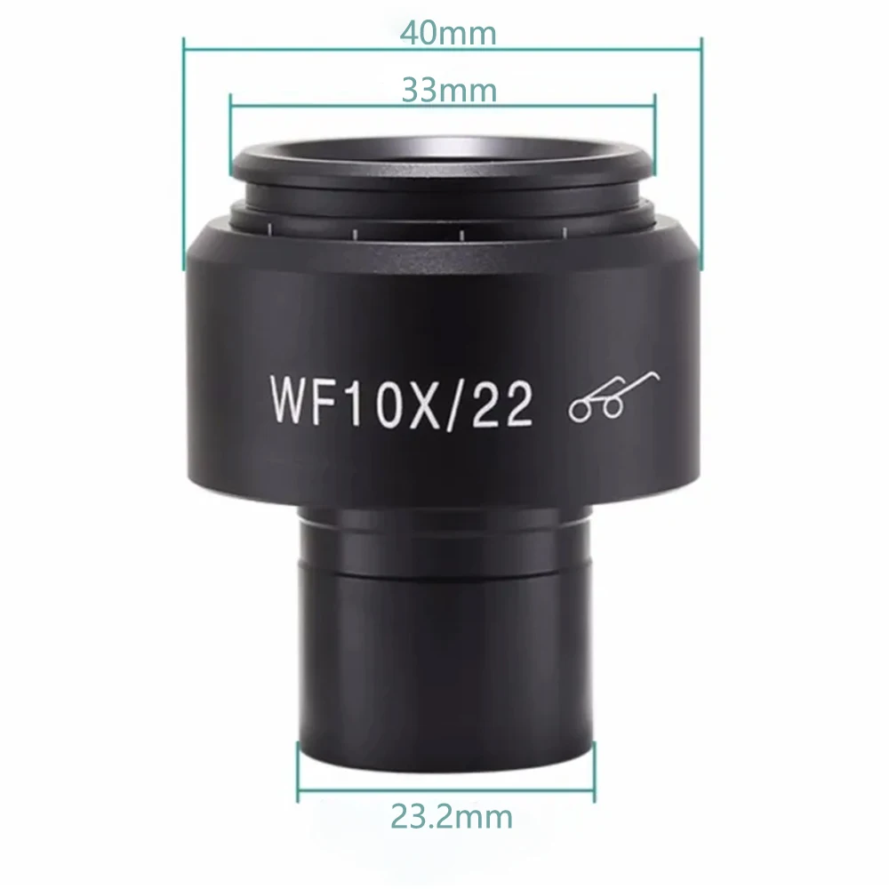 High Eye Point Wide Angle Microscope Eyepiece with Diopter Adjustment - 22mm Field of View