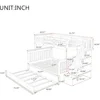 Twin Over Full Bunk Bed with Twin Size Trundle,Wooden Bunk Bed with Stairway,Storage and Guard Rail for Kids, Bunk Children Bed 5