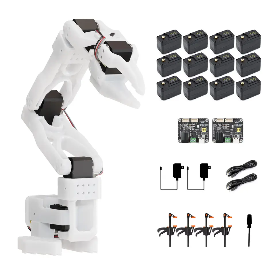Waveshare SO-ARM100/101 Open-Source 6-Axis Robotic Arm, Hugging Face LeRobot, Photosensitive Resin 3D-printed Parts image 1