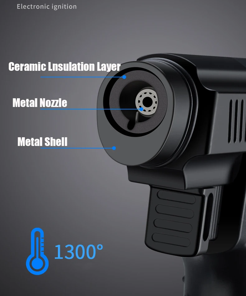 Description Picture 5 of itemGas Lighter Windproof BBQ Cooking Kitchen Jet Turbine Torch Lighter Large Capacity Airbrush Jewelry Metal Welding Tool Lighter