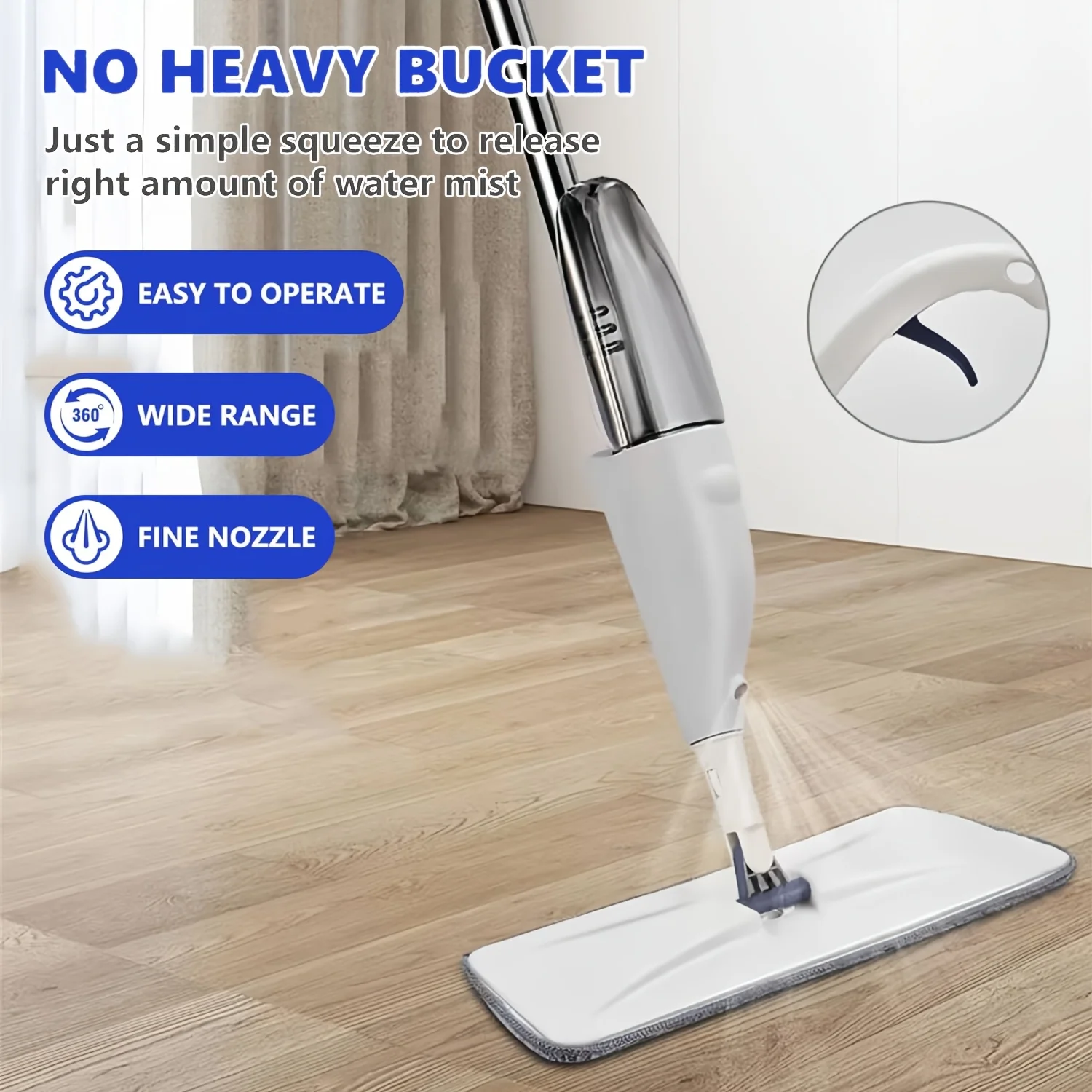 usSpray Mop with Three Washable Pads, a Spray Flat Mop for Home Use, Suitable for Both Wet And Dry Cleaning, Designed for Floor Cleaning, Compatible with Hardwood, Laminate, And Ceramic Tilesd 5