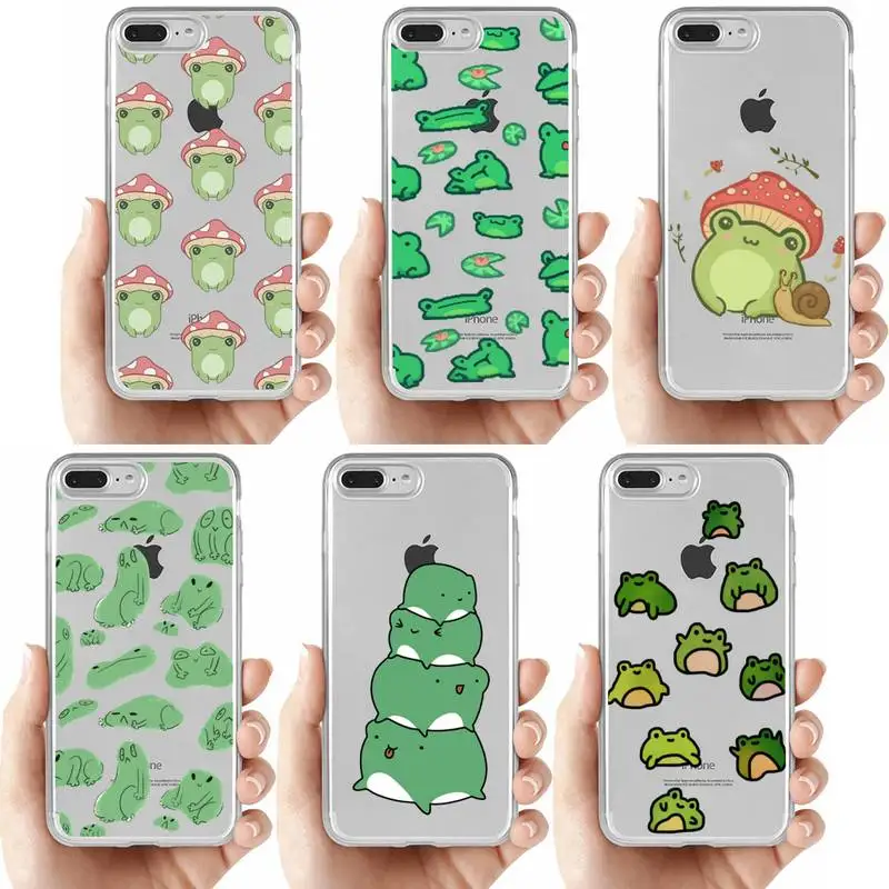 Yndfcnb Green Funny The Frog Custodia Per Telefono Carina Per Iphone 13 14 Pro Max Xs Xr 12 11 Pro 13 Mini 6 7 8 Plus Cover Posteriore Morbida E Trasp