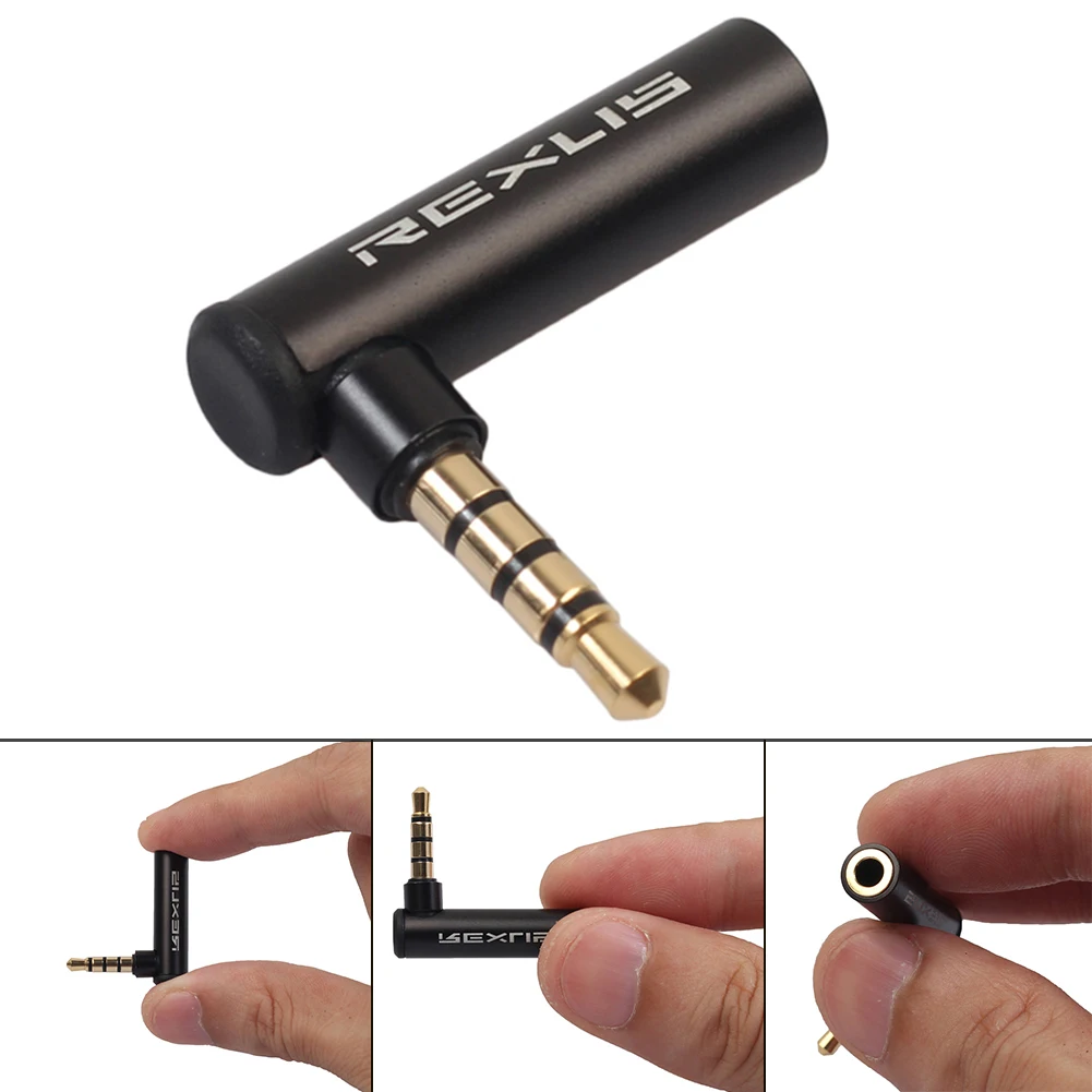 1PC 3.5mm Male to Female 90 Degree Right Angled Audio Adapter Microphone Jack Stereo Plug Connector |