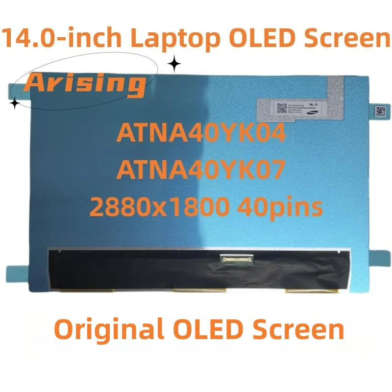 

14-inch Laptop OLED Screen ATNA40YK04 ATNA40YK04-0 ATNA40YK07 ATNA40YK07-0 For Asus Zenbook 14 m3400 m3400qa 2.8k 90Hz Non-touch