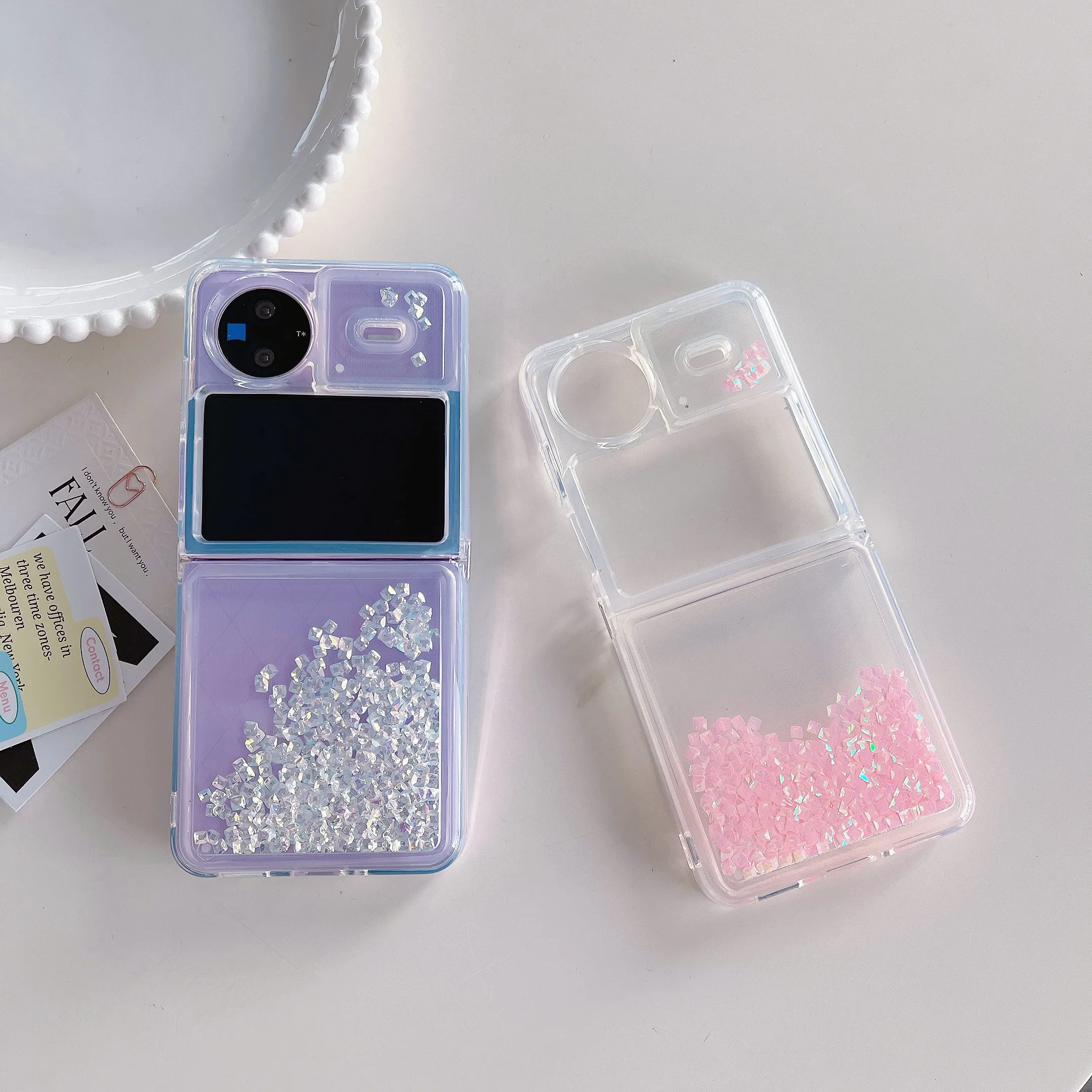 

Diamond Glitter Sequin Liquid Quicksand Shockproof Phone Case For VIVO X Flip Back Cover