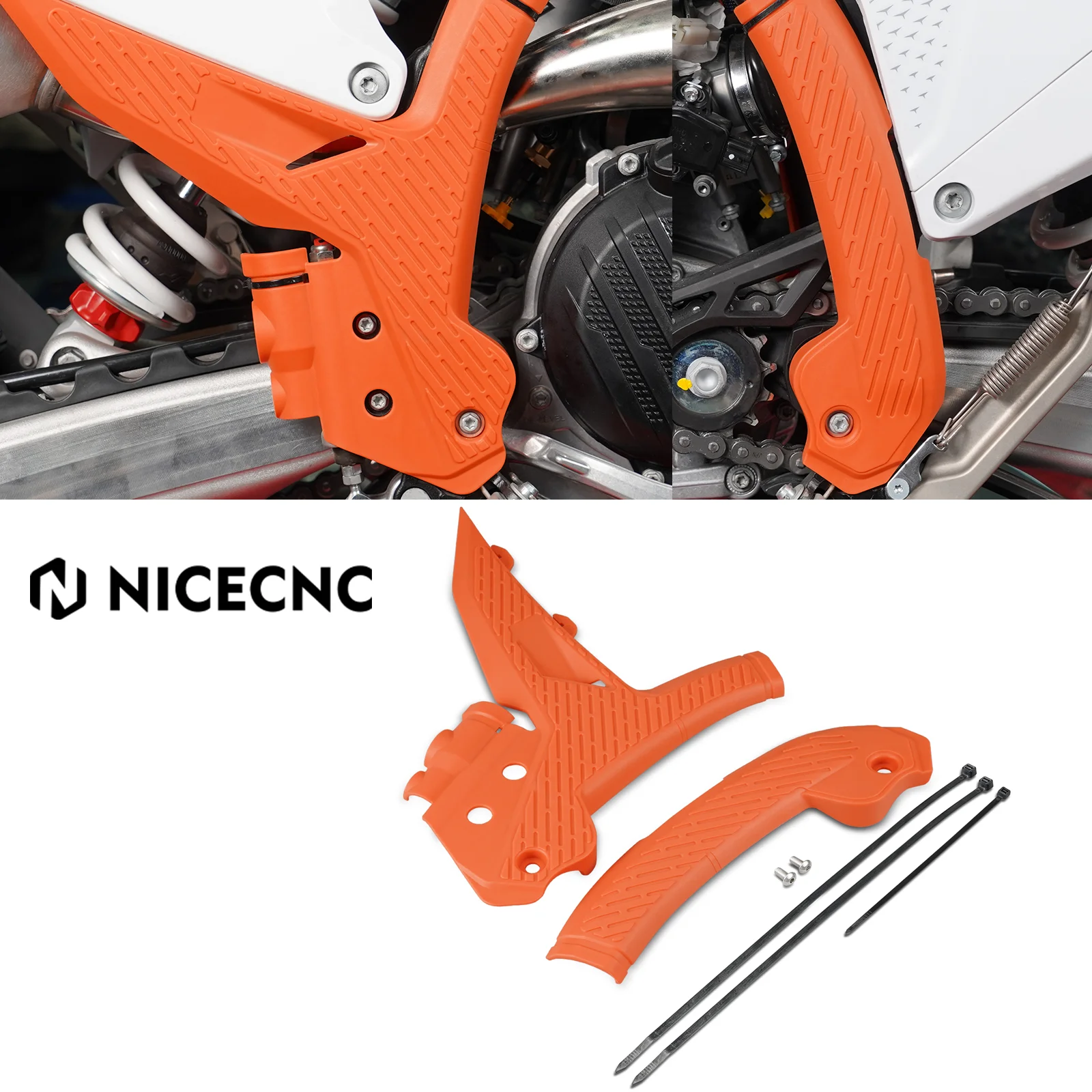 

For KTM 125 250 300 350 400 450 500 EXC EXCF XCW 2024 125-450 XC SX XCF SXF 2023 2024 Motorcycle Plastic Frame Guard Protection