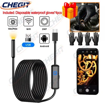 7MM TYPE-C Android Endoscope Camera IP67 Waterproof 6 LED Adjustable Borescope Mini Camera for Pipeline Inspection Free gloves 1