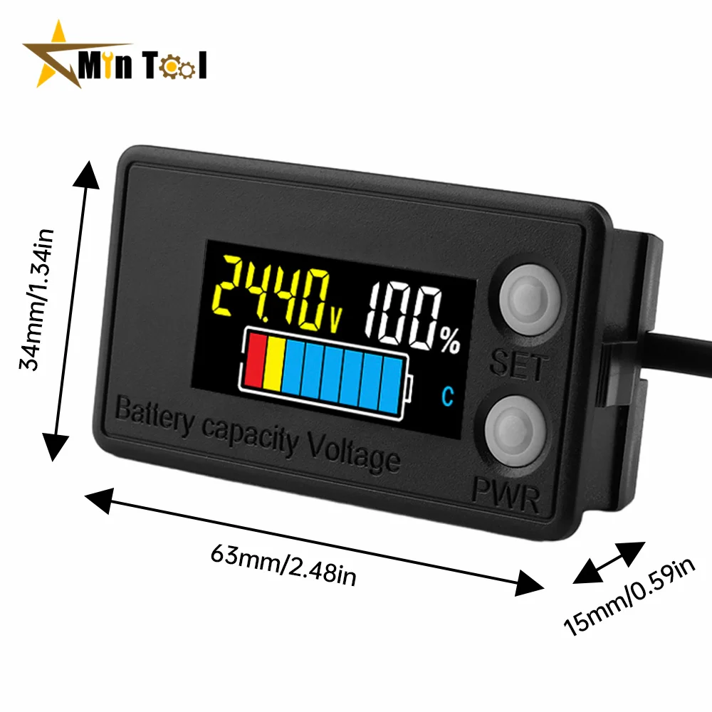 DC8-100V Battery Capacity Indicator LCD Digital Meter Lead-acid Lithium LiFe PO4 Voltage Tester for Car Tool Accessory battery tester,voltage tester