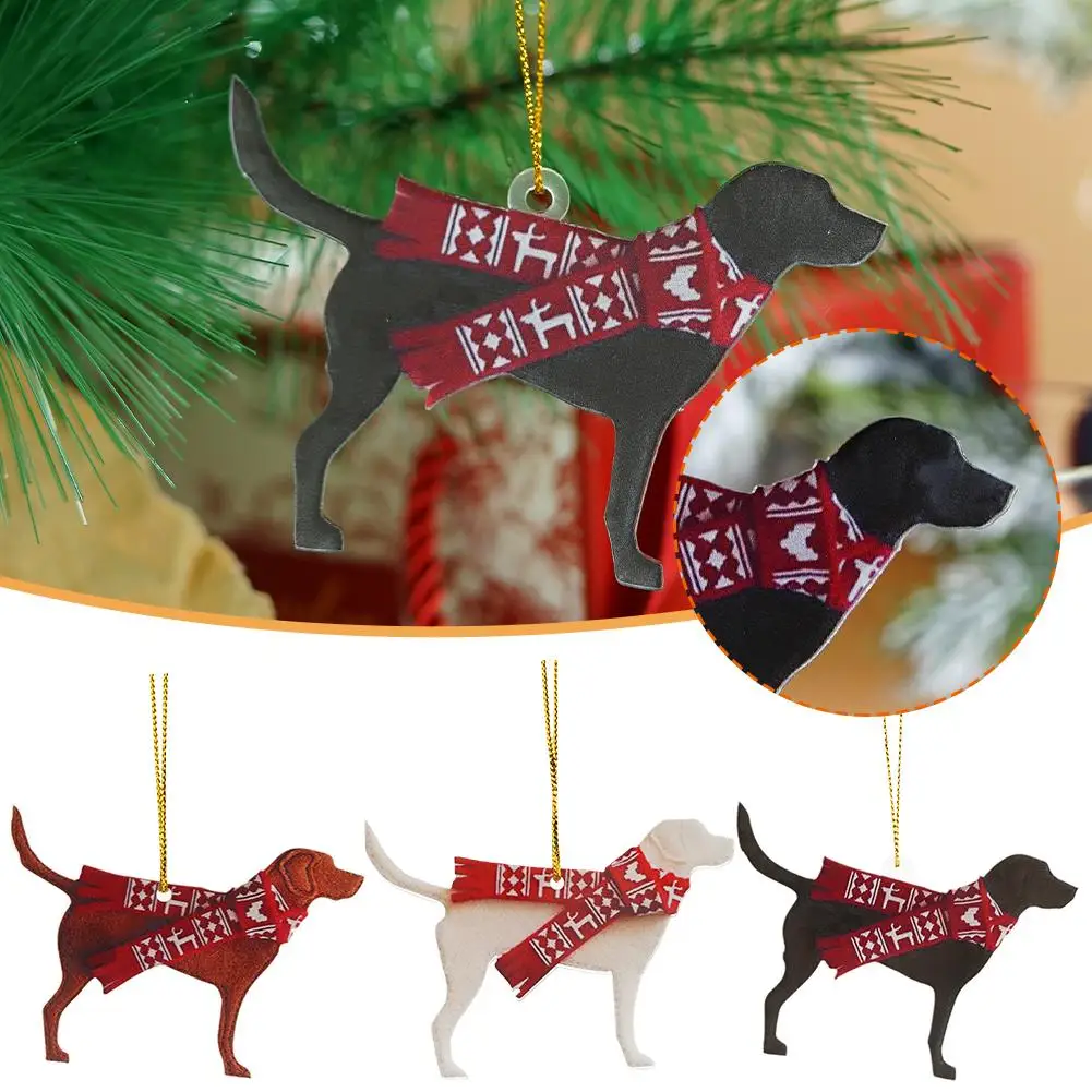 

Labrador Retriever Dog Christmas Hanging Ornaments Christmas Tree 2D Dog Pendants For Christmas Decoration Home Decor Xmas U2F5