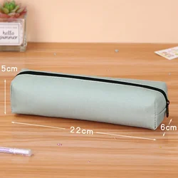 Solid Color Zipper Pencil Case - Spacious Pencil Bag for Students and Kids - Stylish Stationery or Cosmetic Organizer (Grey)