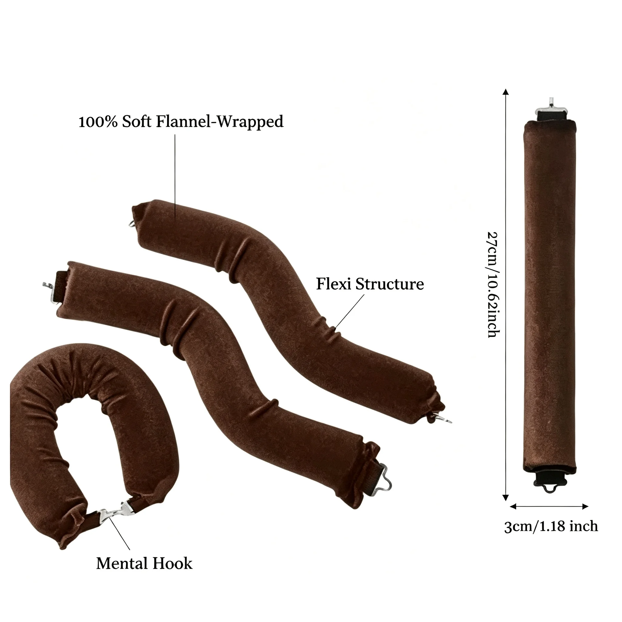 Heatless Hair Curling Rod Headband No Heat Soft Flexi Rollers Lazy Curls with Hook Sleeping Hair Styling Tool for Natural Look