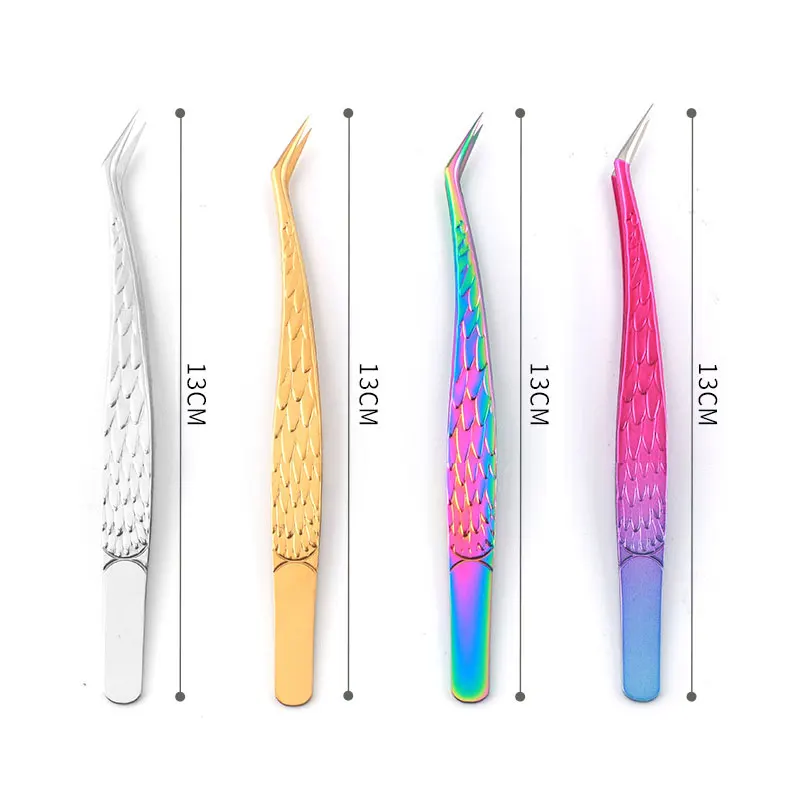 Description Picture 2 of item6PCS Eyelashes Tweezers Set Curved Isolation Boot Volume False Lash Extension Clip Tongs Precise Nail Art Makeup Tools Supplies