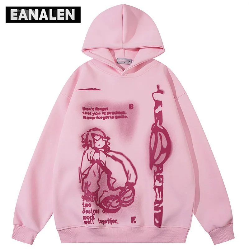 

Harajuku Retro Black Fans Number Anime Graphic Hoodie Men's Winter Street Costume Oversized Punk Rock Hoodie Women's Grunge Y2K