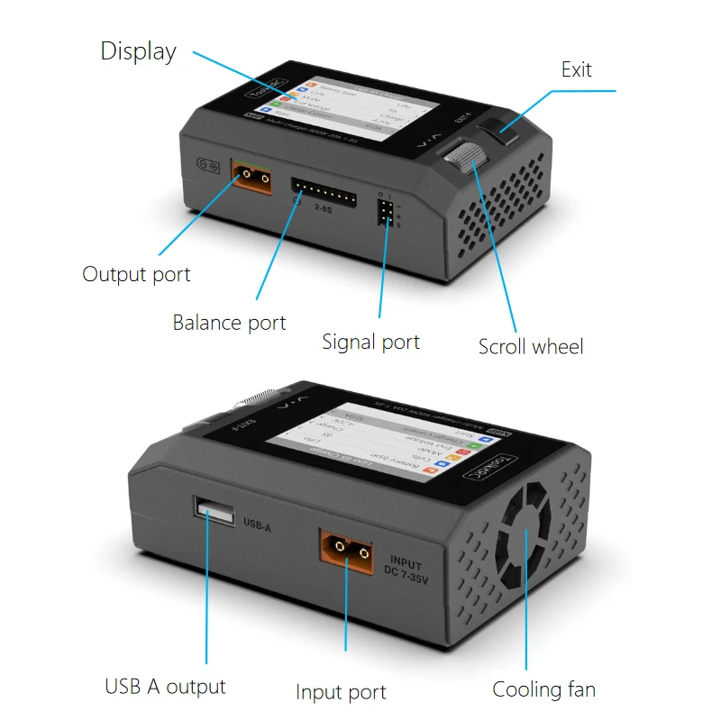 ToolkitRC M8P 600W 20A Multi-function DC Balance Charger for 1-6S 7S 8S XT60 Lipo LiHV LiFe Lion LTO Battery signal testing 4