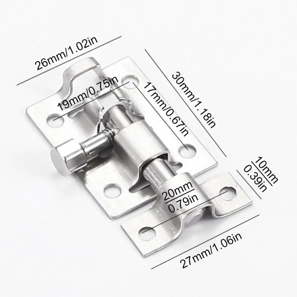 1.5 Inch Stainless Steel Thickened Door Latch Sliding Lock Bolt Latch Hasp Staple Gate Safety Lock Bedroom with Screws door latch