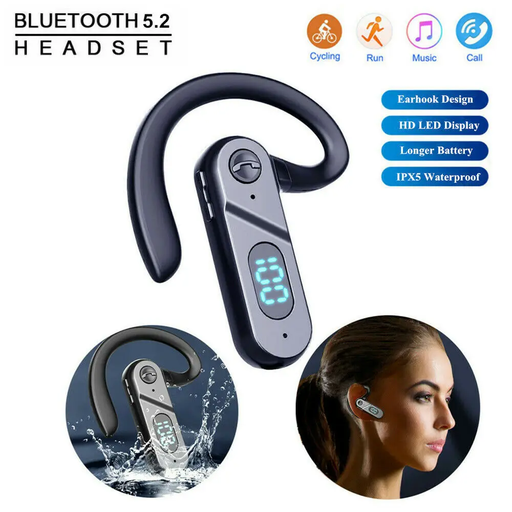 

Wireless Bluetooth 5.2 Earpiece Trucker Headset Driving Noise Cancelling Earbuds