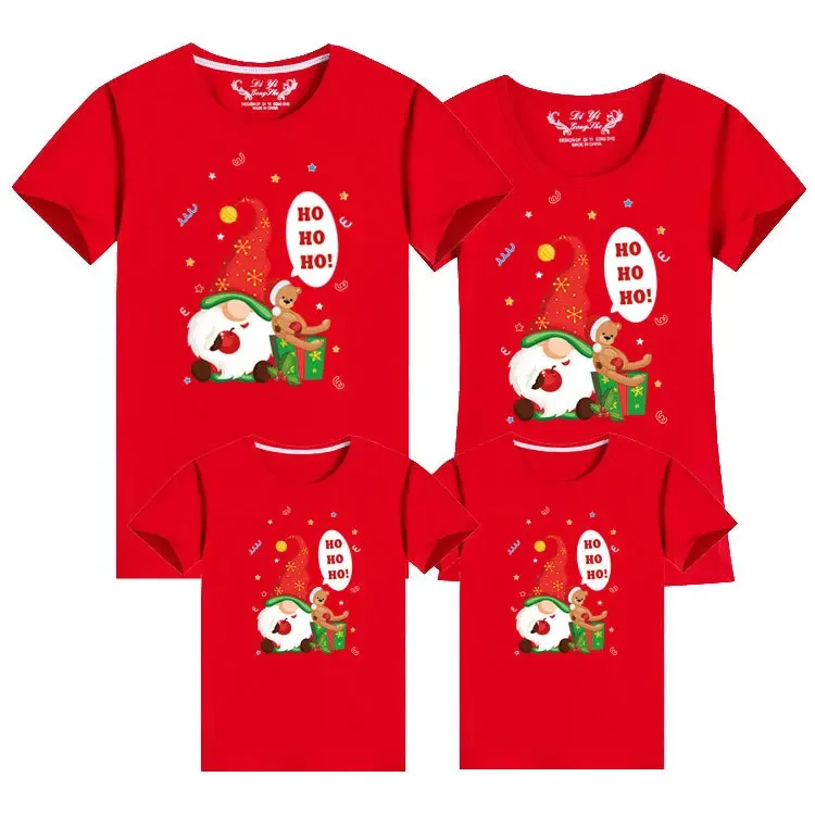 thumbnail image 1 of Ropa de manga corta para padre, madre, hijo e hija, de algodón, con estampado de dibujos animados, trajes familiares a juego para Navidad, camiseta para mujer, hombre y niño, 1 of 5